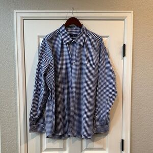 Vineyard Vines Classic Fit Navy and White Gingham Men's Shirt